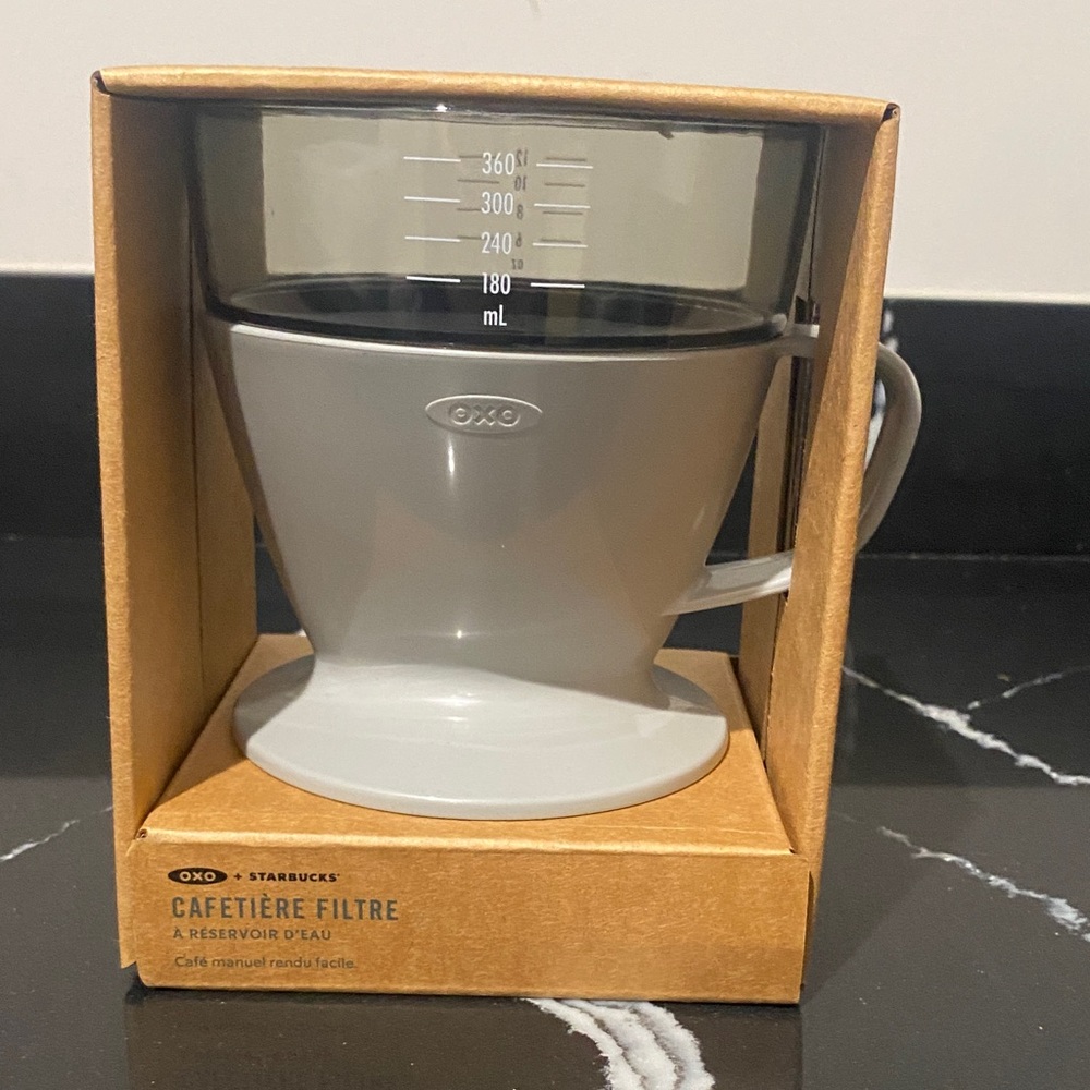 Oxo x Starbucks Gray Pour-Over Coffee Maker with Water Tank - Picture 2 of 3